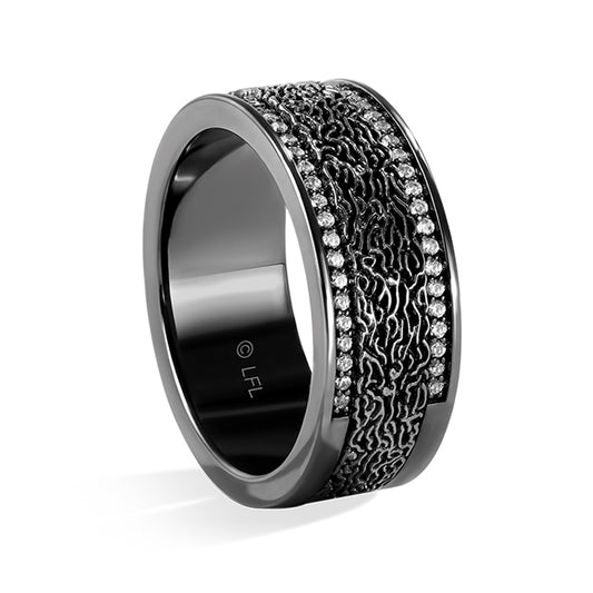 Star Wars Men's Han Solo In Carbonite 1/5 ct. tw. Diamond Ring in Black Rhodium Plated Sterling Silver front view