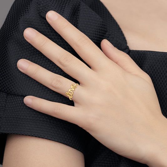 Love Ring in 14K Yellow Gold full view