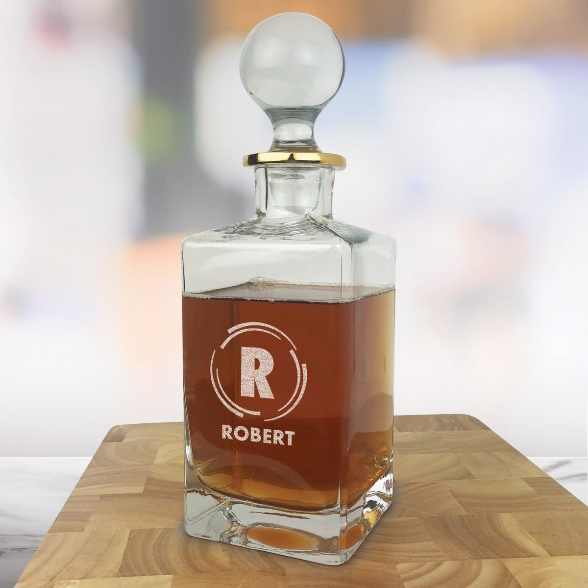 Personalized Gold Rim Decanter