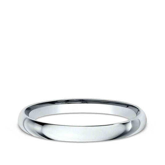 Benchmark Men's 2mm Dome Comfort Fit Polished Wedding Ring in 10K White Gold