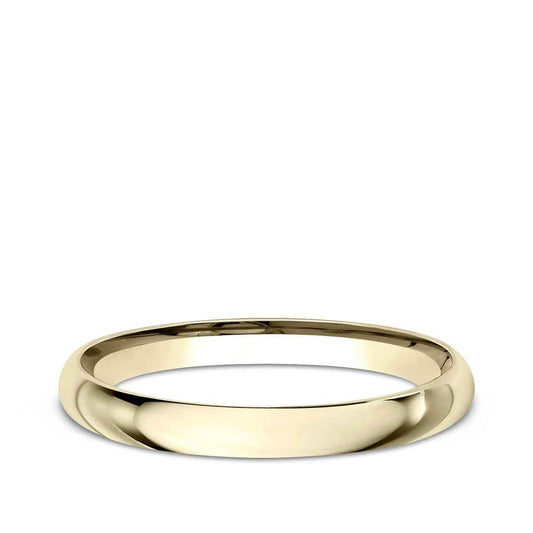 Benchmark Men's 2mm Dome Comfort Fit Polished Wedding Ring in 10K Yellow Gold