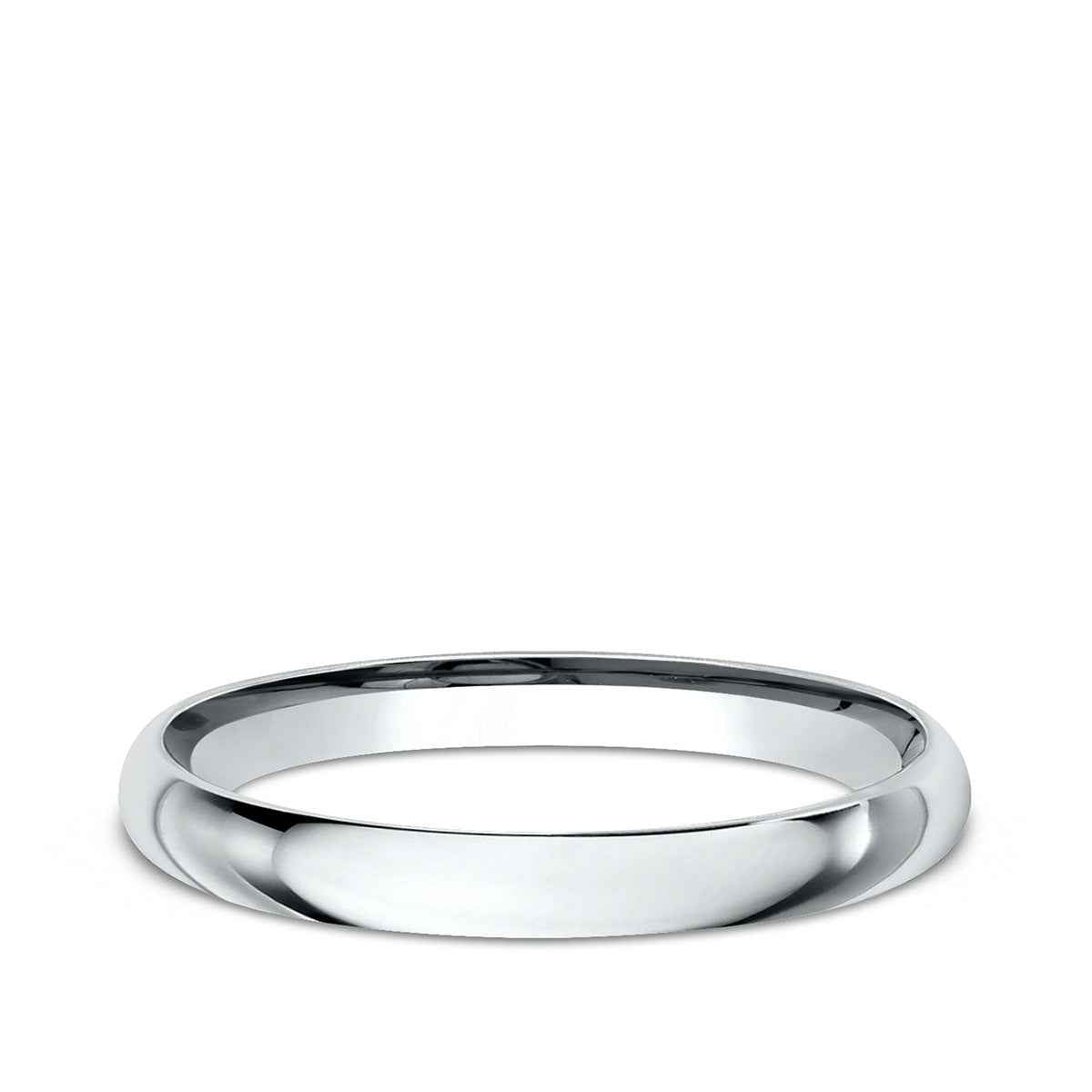 Benchmark Men's 2mm Dome Comfort Fit Polished Wedding Ring in 14K White Gold