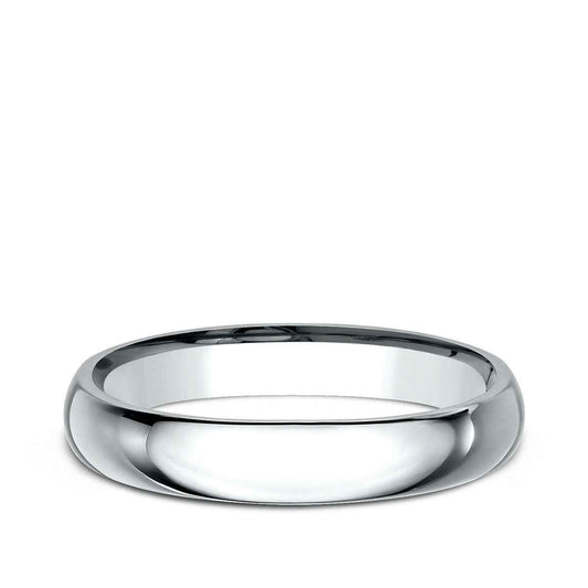 Benchmark Men's 3mm Dome Comfort Fit Polished Wedding Ring in 10K White Gold