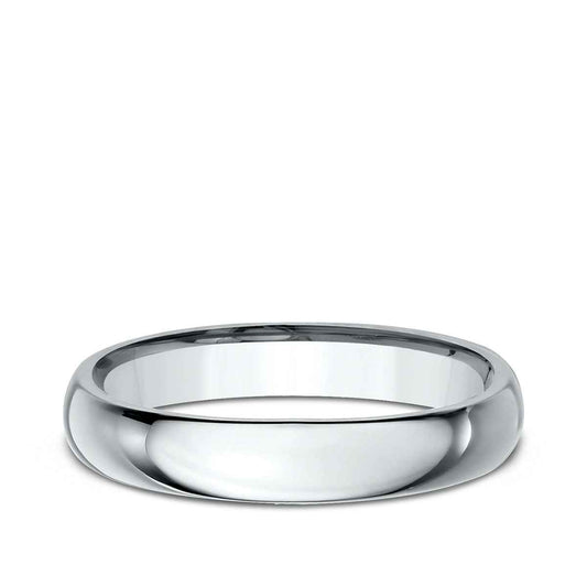 Benchmark Men's 4mm Dome Comfort Fit Polished Wedding Ring in 10K White Gold
