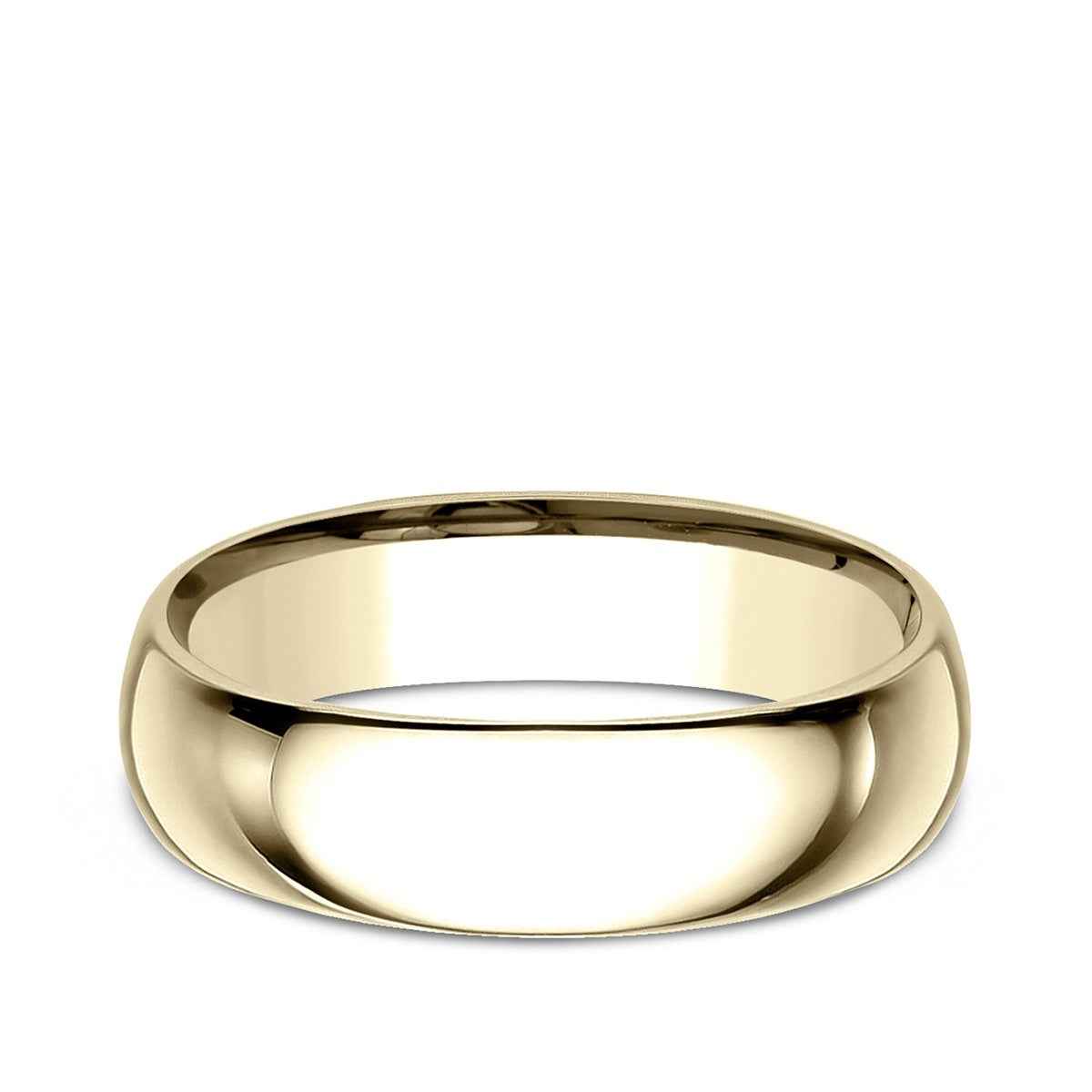 Benchmark Men's 6mm Dome Comfort Fit Polished Wedding Ring in 14K Yellow Gold