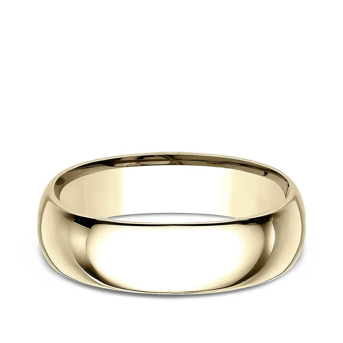 Benchmark Men's 7mm Dome Comfort Fit Polished Wedding Ring in 14K Yellow Gold