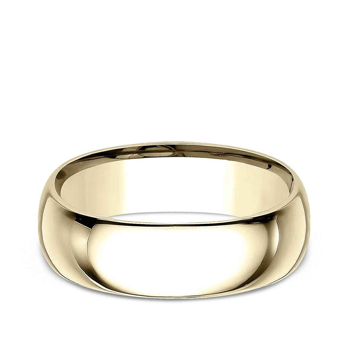 Benchmark Men's 8mm Dome Comfort Fit Polished Wedding Ring in 14K Yellow Gold