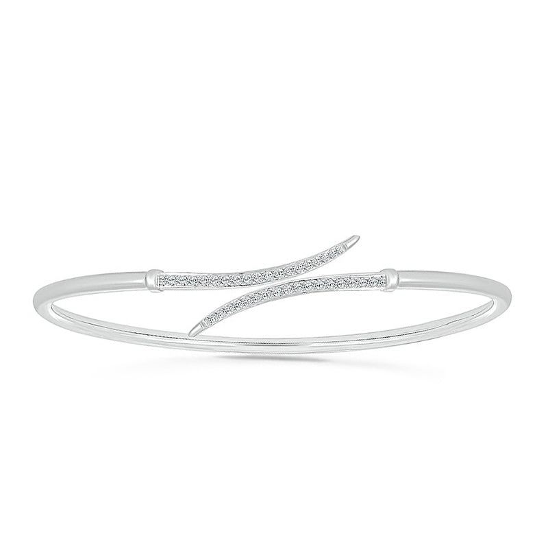 1/4 ct. tw. Diamond Bypass Bangle Bracelet in Sterling Silver