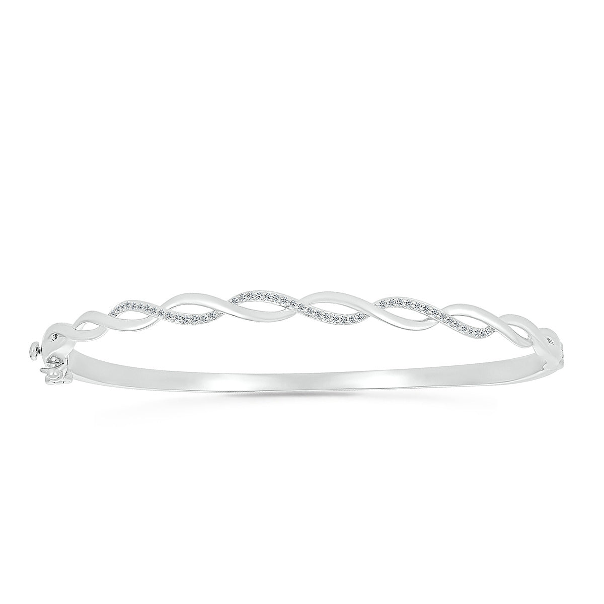 1/5 ct. tw. Diamond Twist Bangle Bracelet in Sterling Silver
