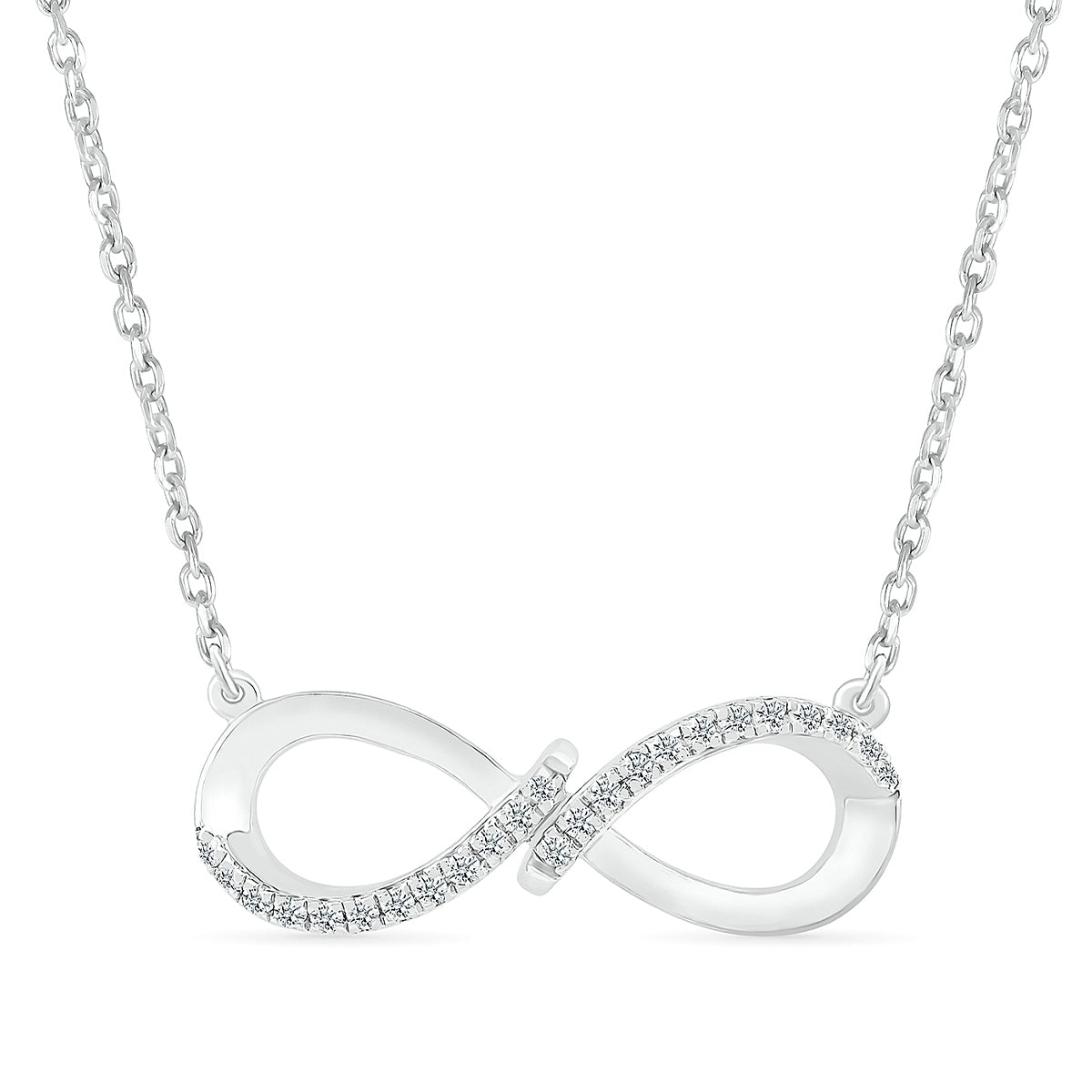 1/10 ct. tw. Diamond Infinity Necklace in 10K White Gold