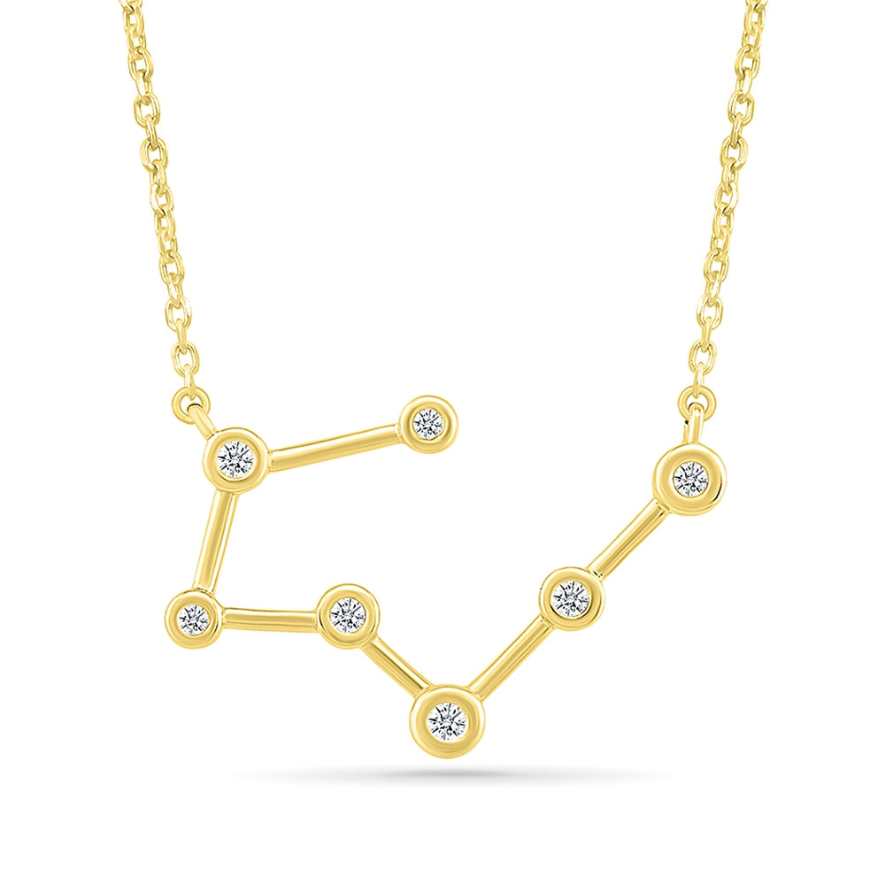 Diamond Accent Taurus Constellation Necklace in 10K Yellow Gold