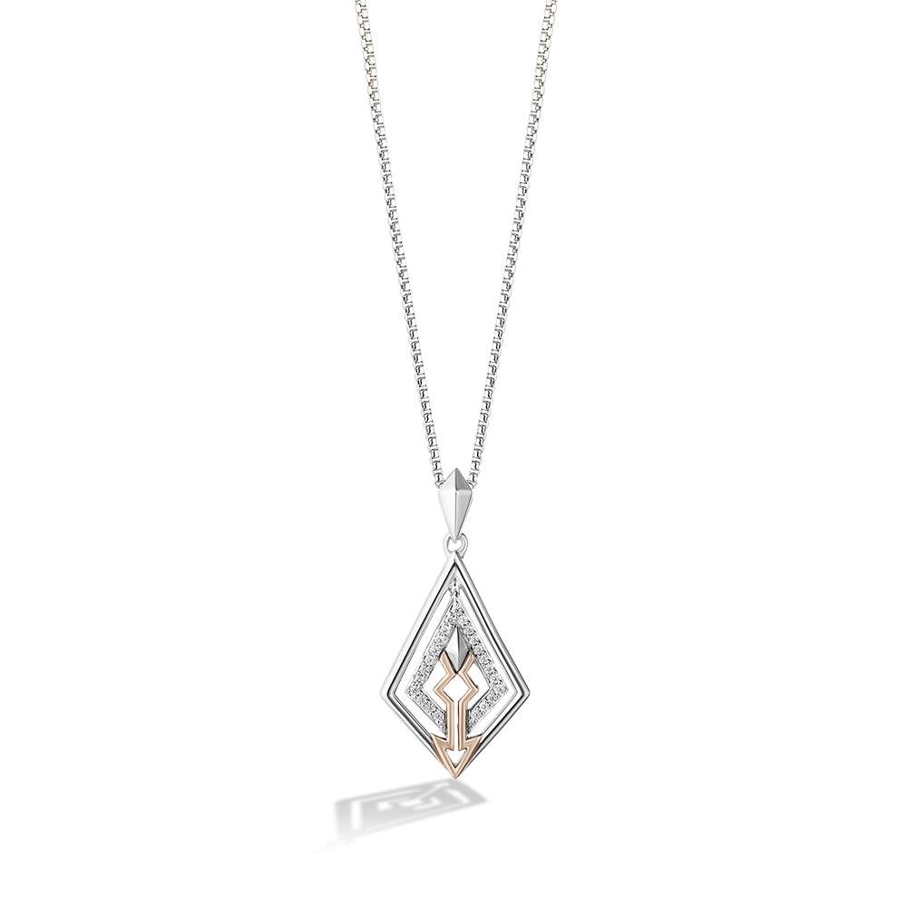 Star Wars Ahsoka Tano 1/10 ct. tw. Diamond Pendant in Sterling Silver & 10K Pink Gold
