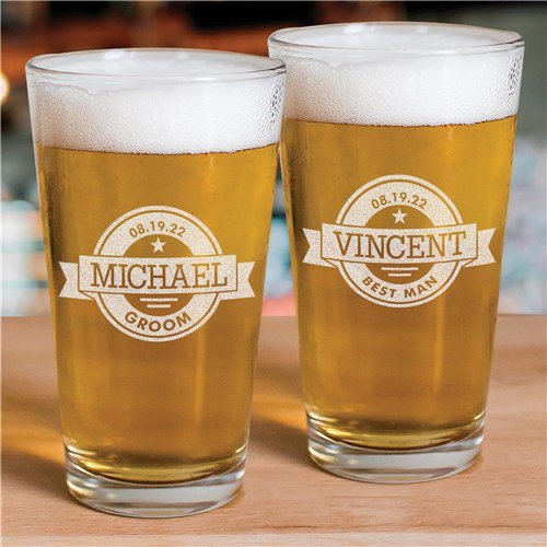 Personalized Groomsmen Pint Glass
