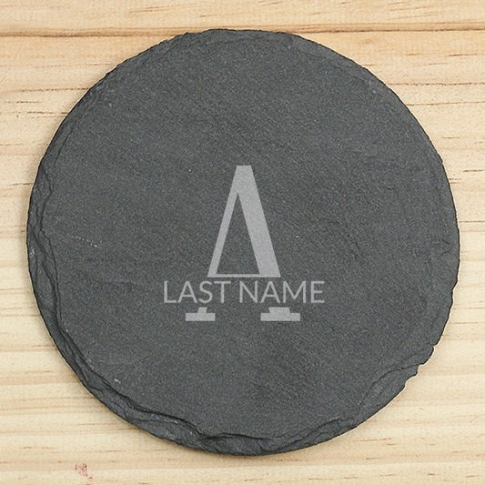 Personalized Slate Coaster Set front view