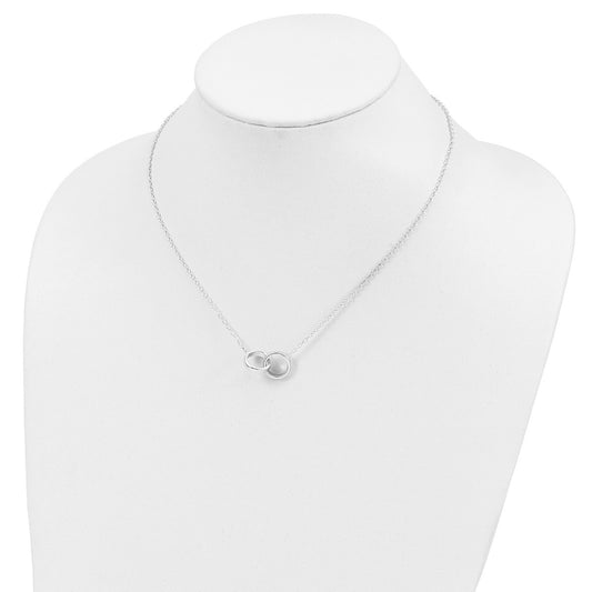 Interlocking Circle Necklace in Sterling Silver close-up detail