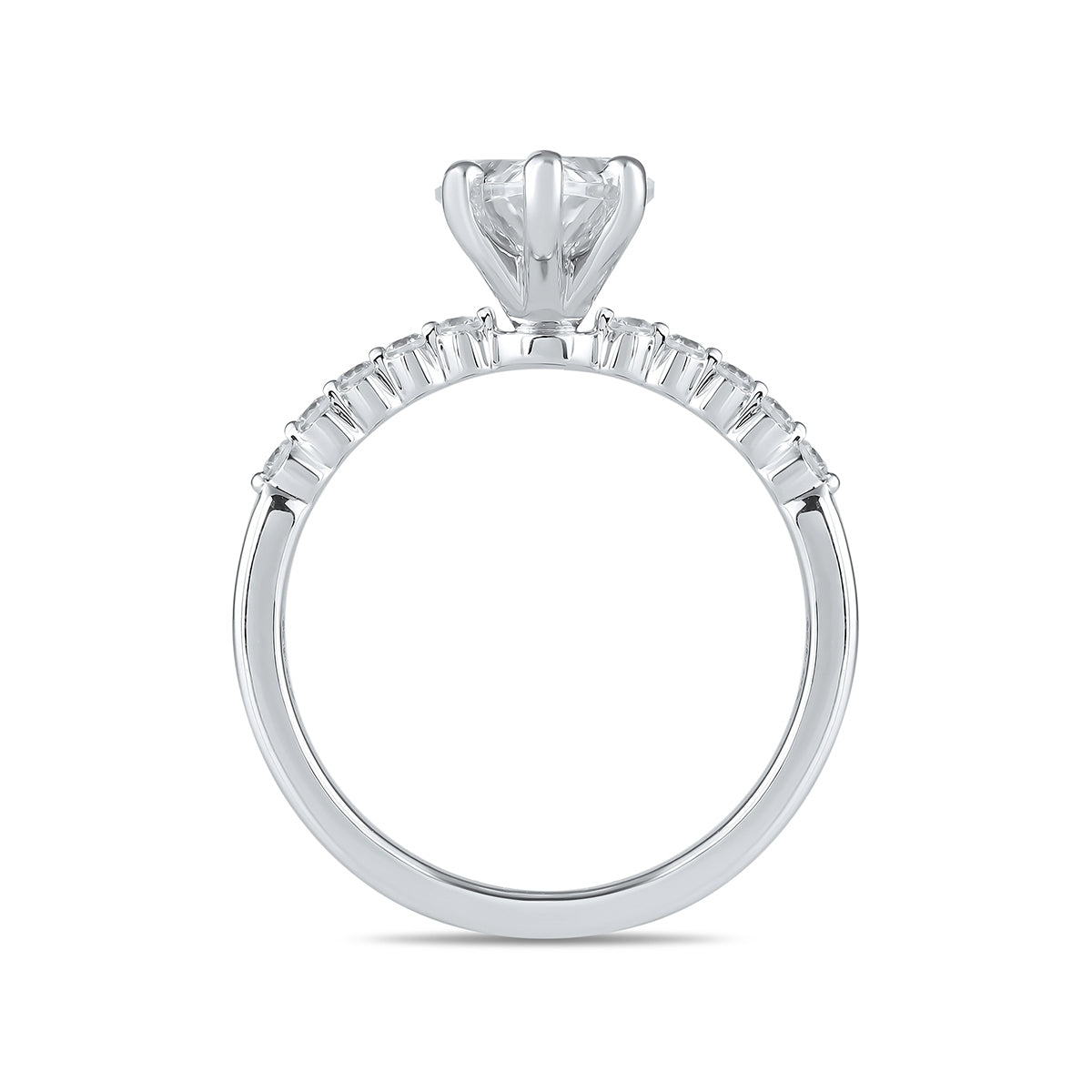 Adamante 3-1/6 ct. tw. Lab-Grown Pear Diamond Engagement Ring in 14K White Gold side profile