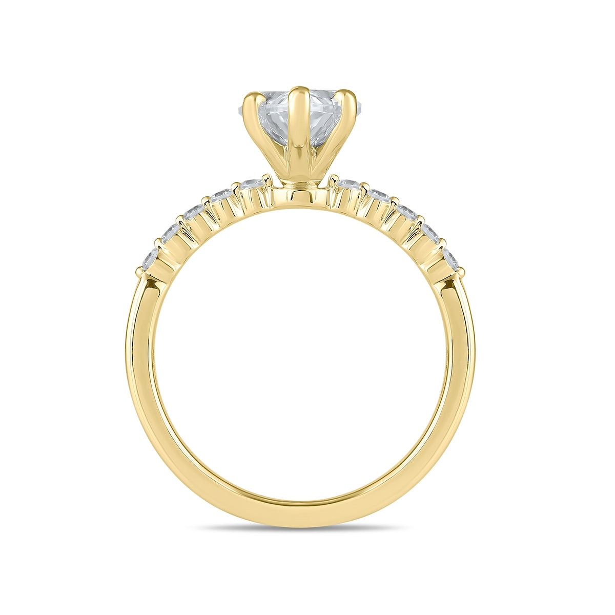 Adamante 3-1/6 ct. tw. Lab-Grown Pear Diamond Engagement Ring in 14K Yellow Gold side profile