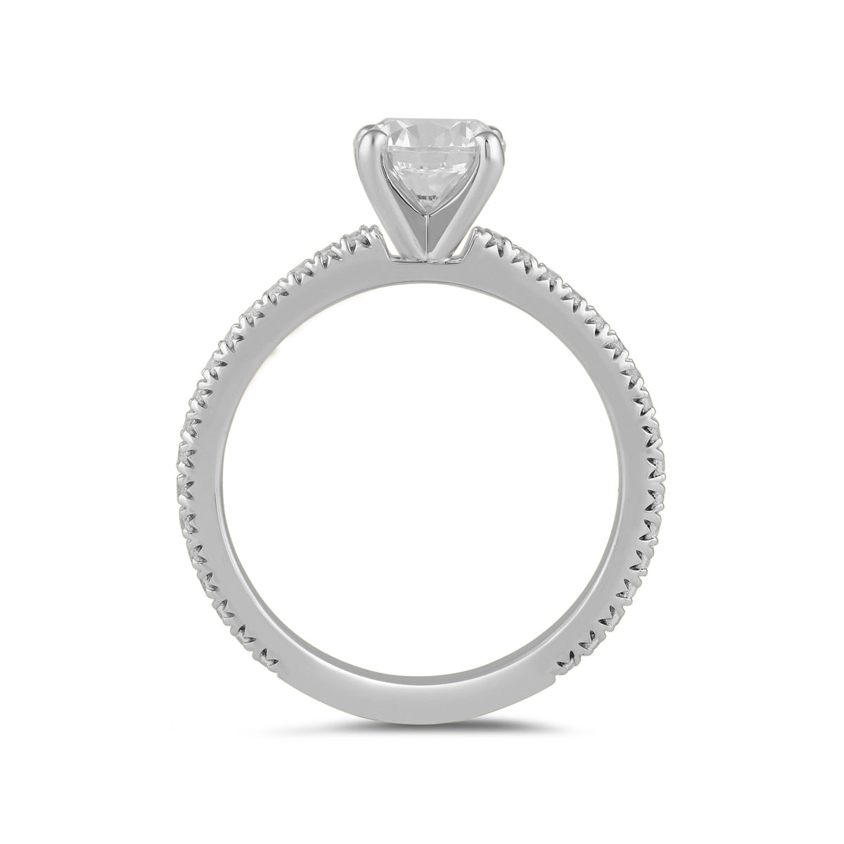 Adamante 3-1/4 ct. tw. Lab-Grown Round Brilliant Diamond Engagement Ring in 14K White Gold side profile
