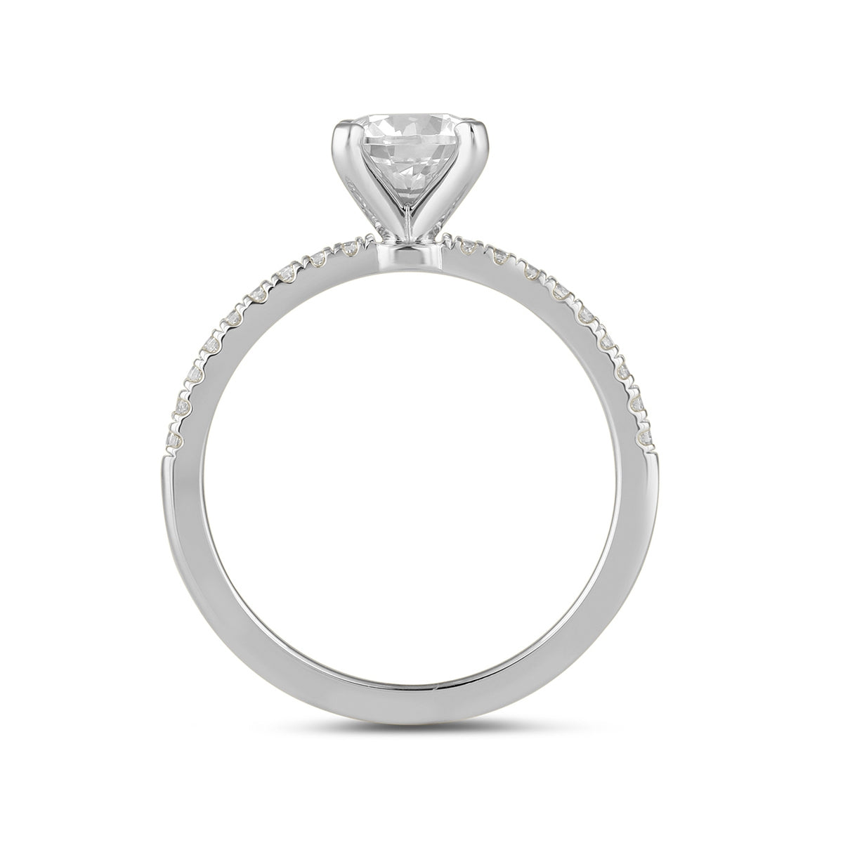 Adamante 3-1/7 ct. tw. Lab-Grown Round Brilliant Diamond Engagement Ring in 14K White Gold side profile