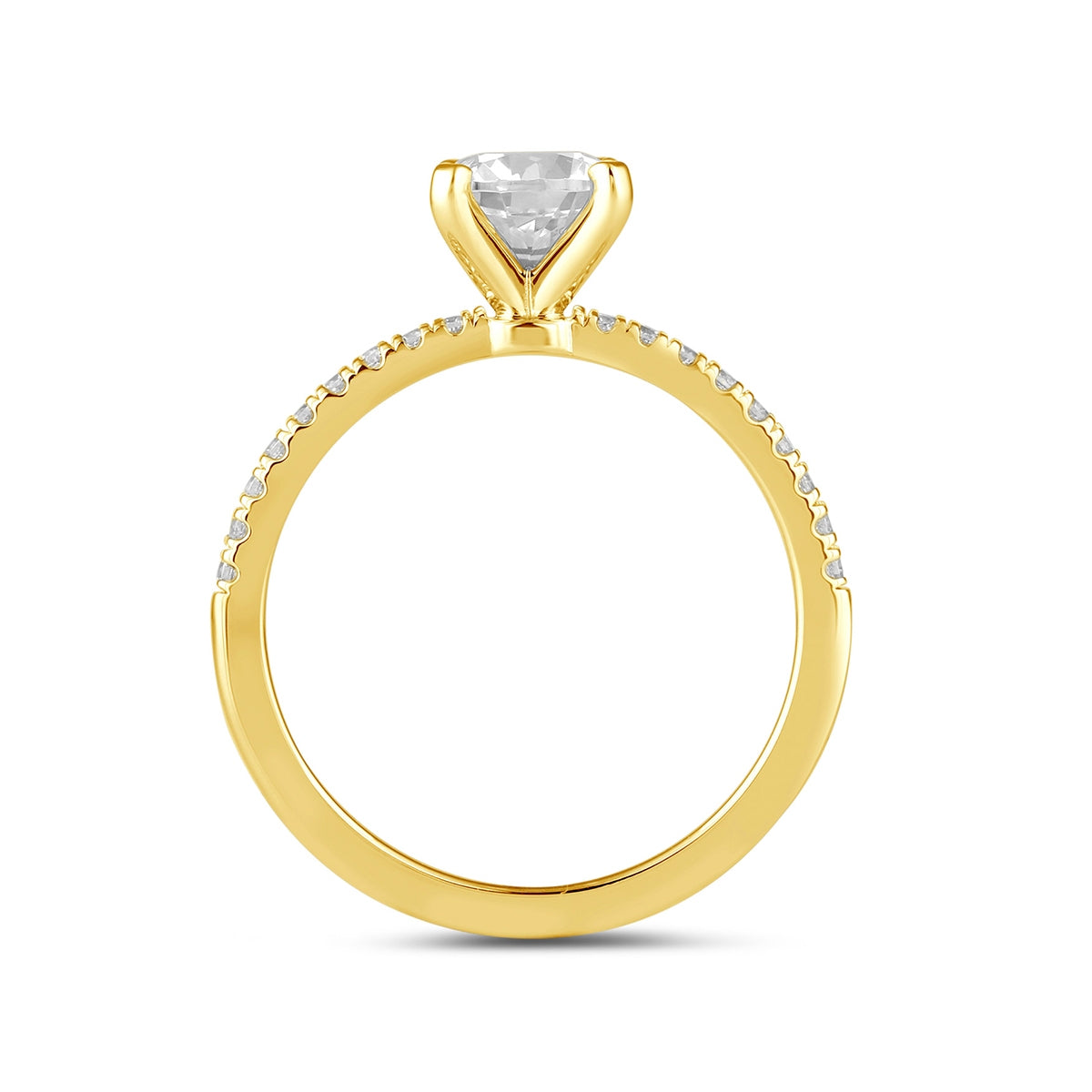 Adamante 3-1/7 ct. tw. Lab-Grown Round Brilliant Diamond Engagement Ring in 14K Yellow Gold side profile