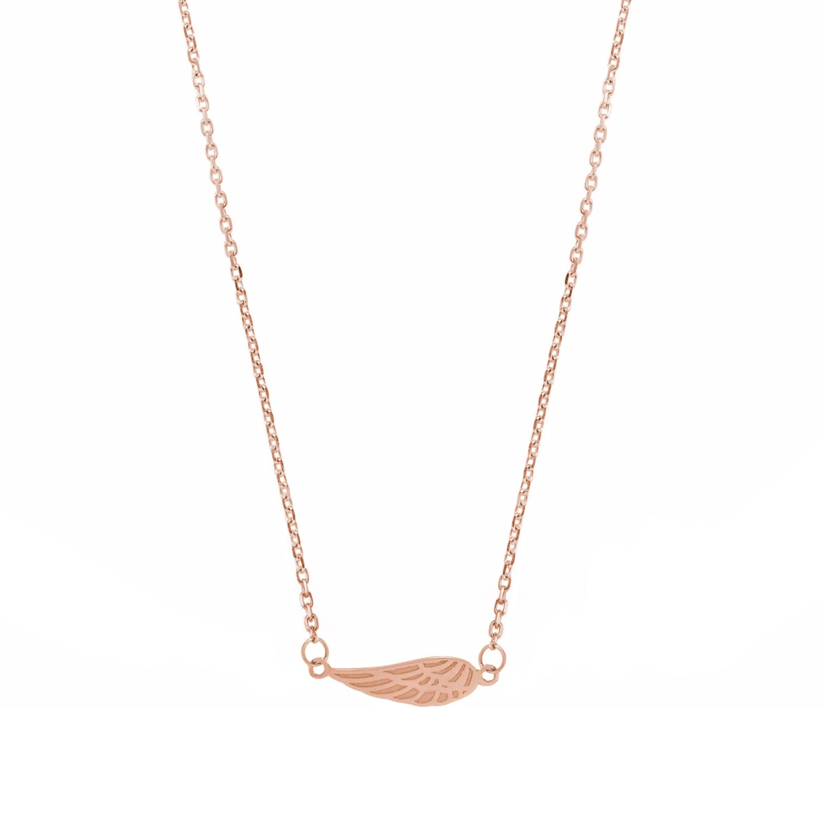 Angel Wing Necklace in 14K Pink Gold