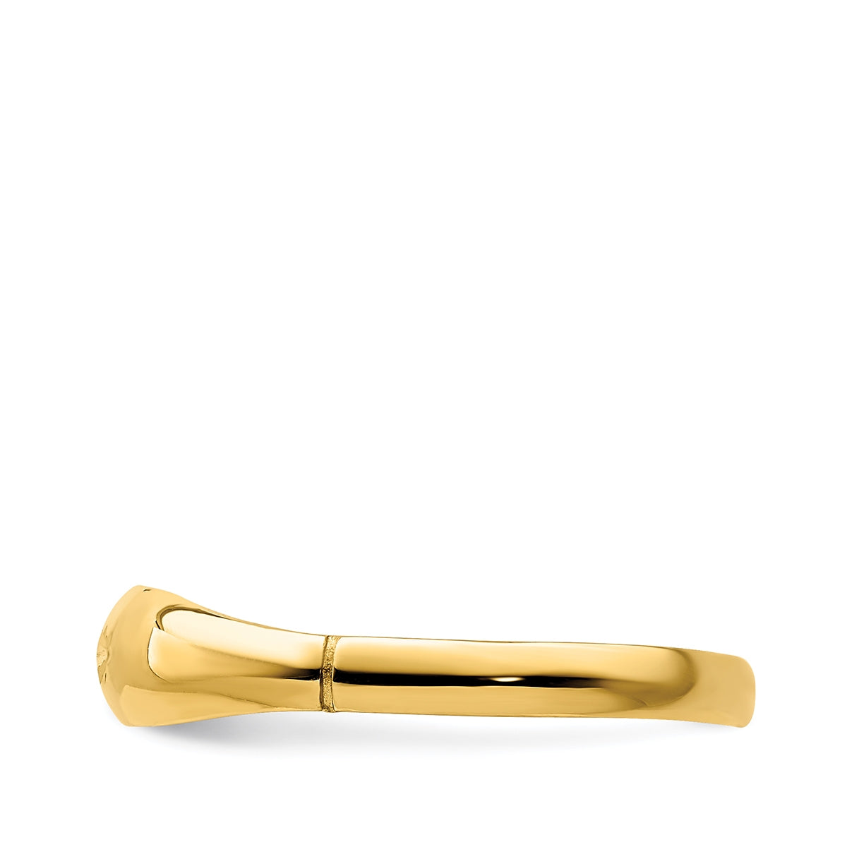 Diamond Cut Stackable Ring in 14K Yellow Gold side profile