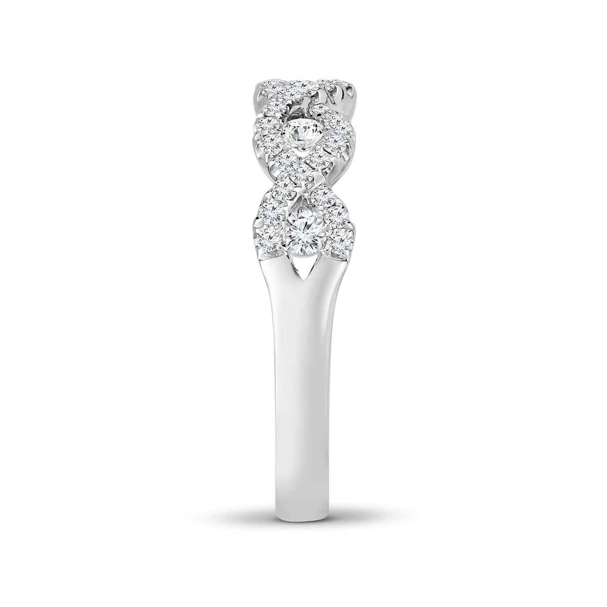 1/2 ct. tw. Diamond Twist Ring in 10K White Gold close-up detail