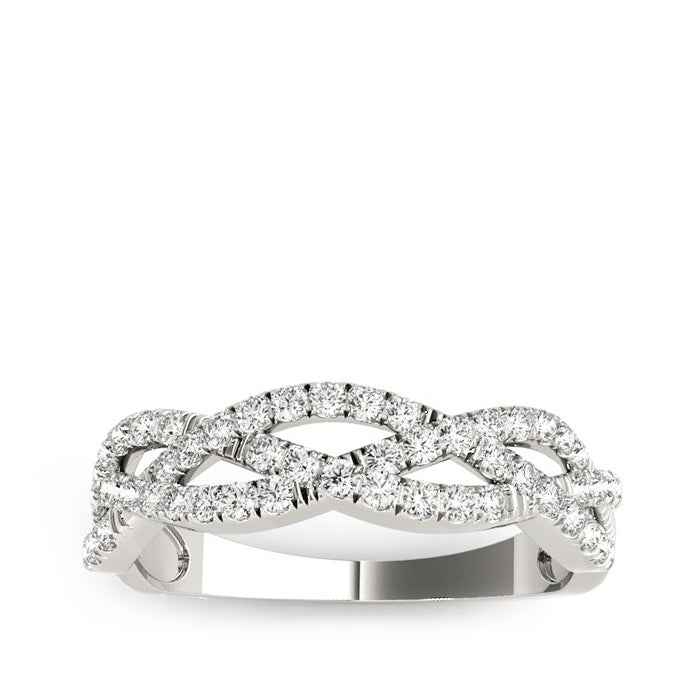 1/4 ct. tw. Diamond Braided Ring in 10K White Gold