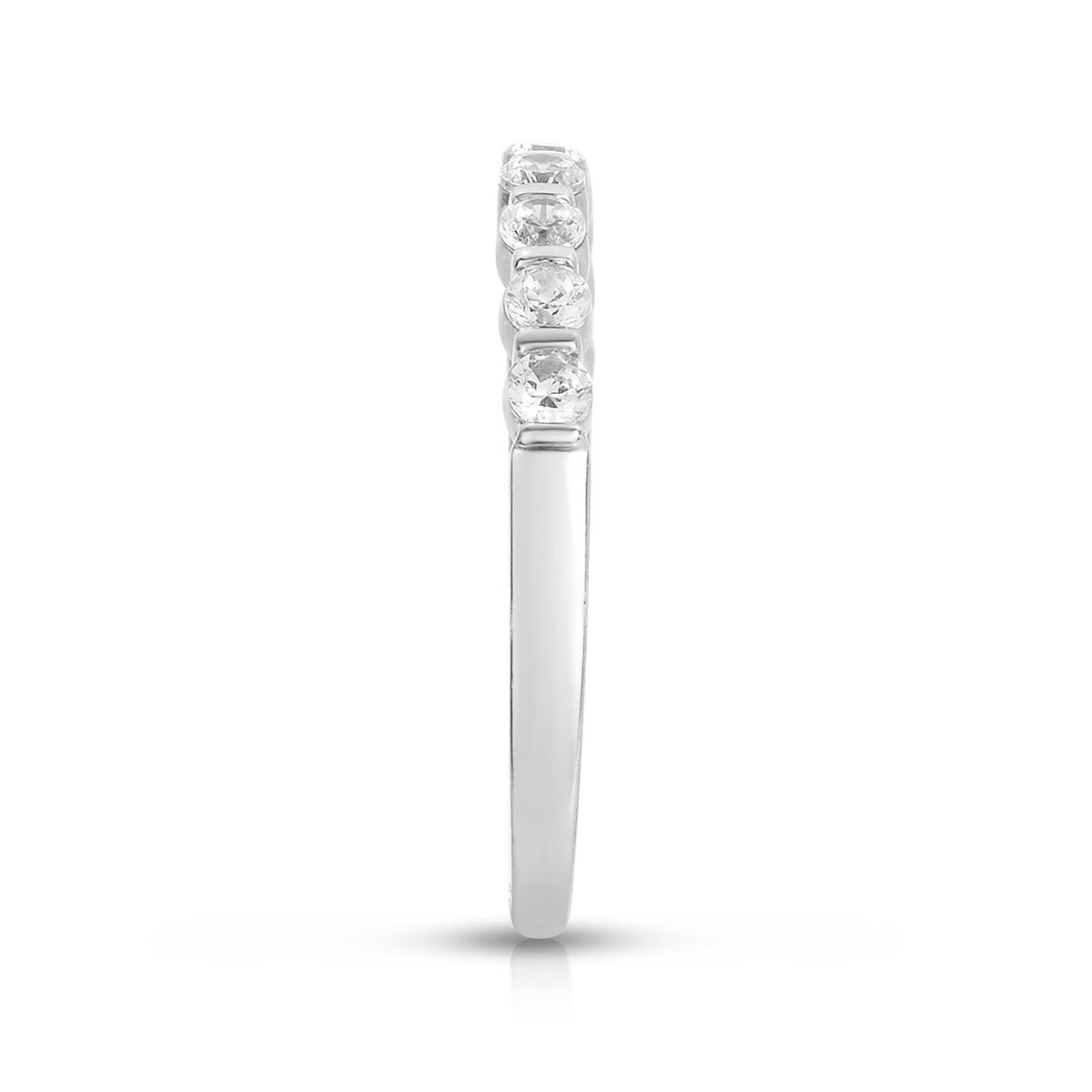 1/2 ct. tw. 9-Stone Diamond Bar Set Band in 14K White Gold close-up detail