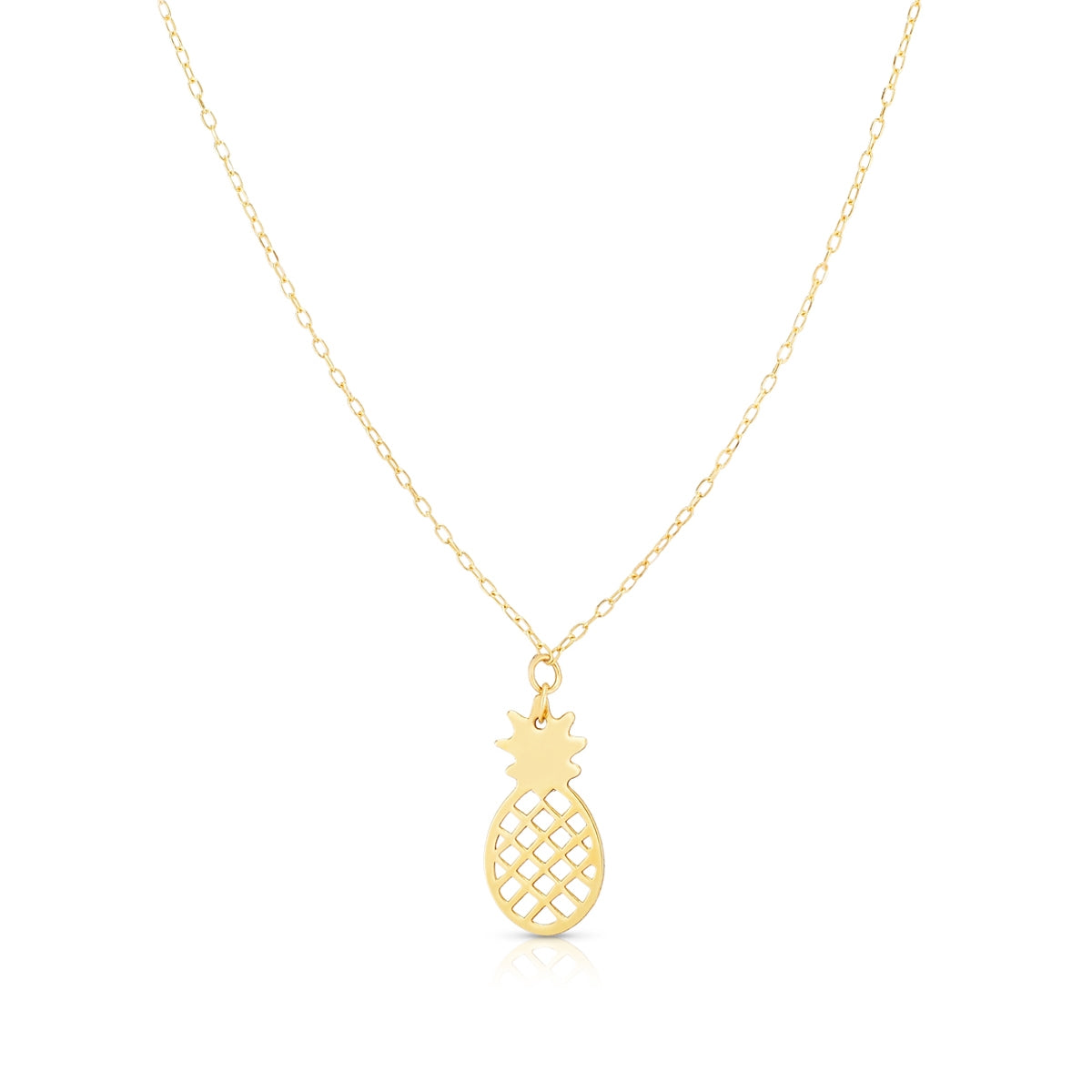 Open Pineapple Pendant in 14K Yellow Gold
