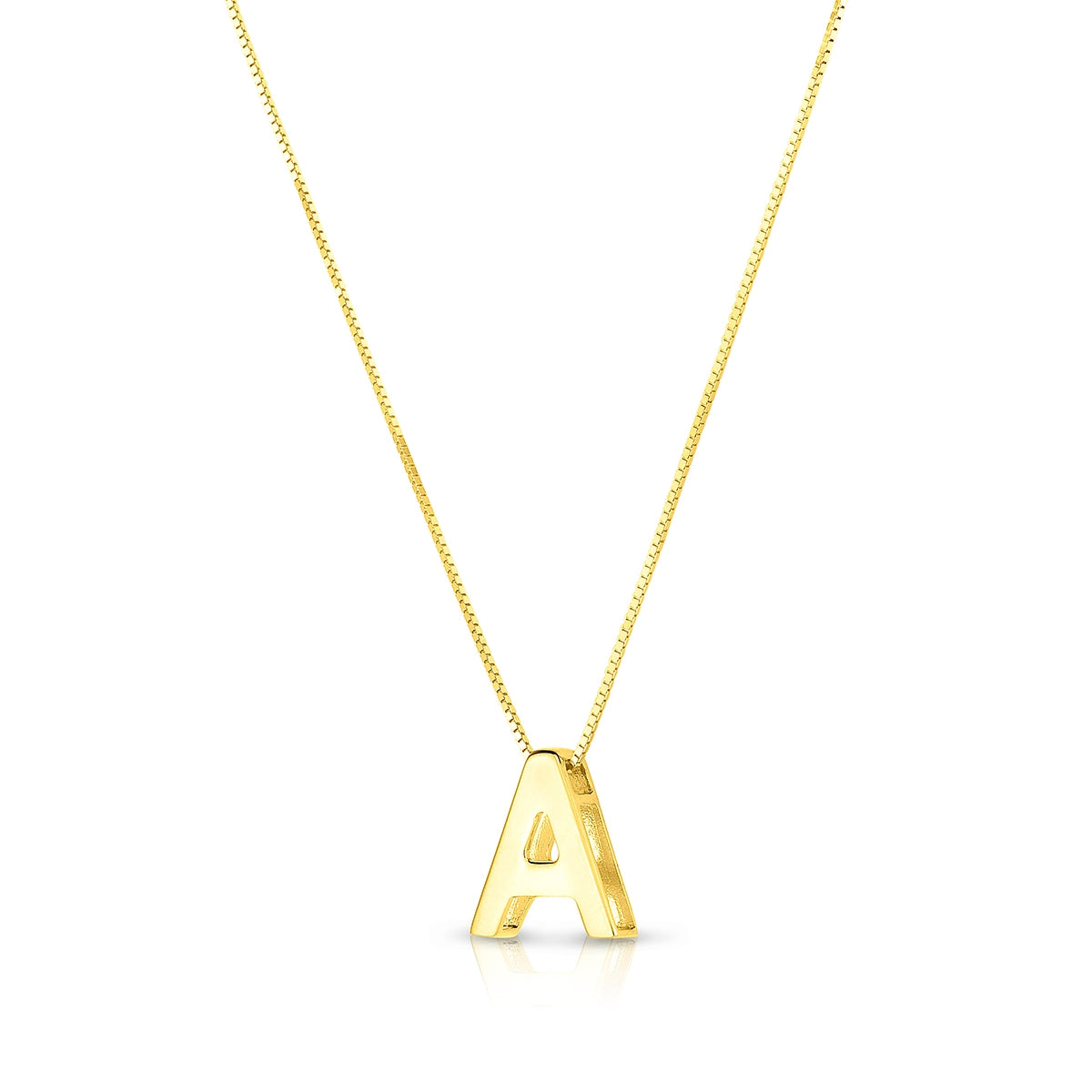 Initial A Pendant in 14K Yellow Gold