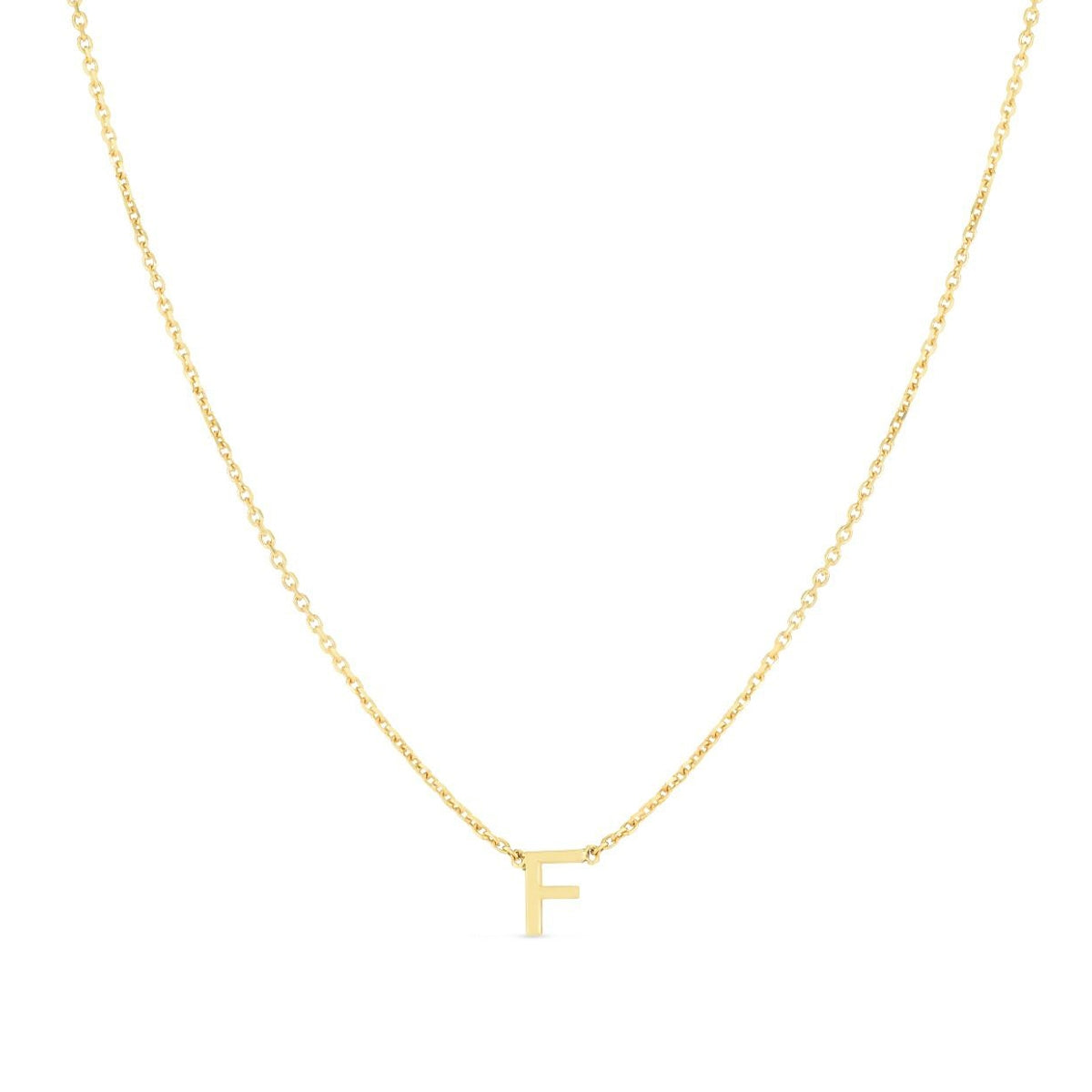 Initial F Necklace in 14K Yellow Gold