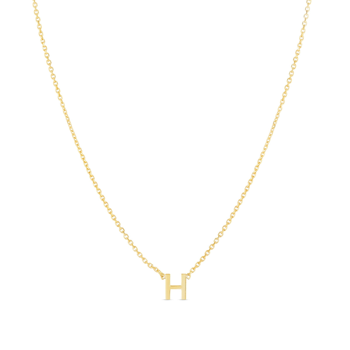 Initial H Necklace in 14K Yellow Gold