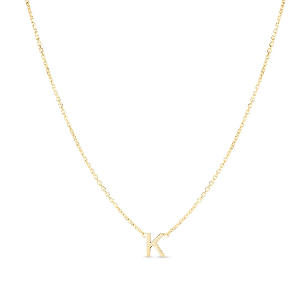 Initial K Necklace in 14K Yellow Gold
