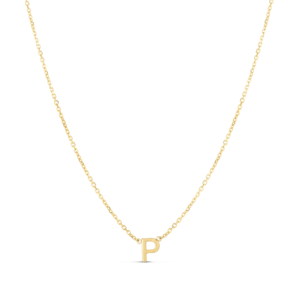 Initial P Necklace in 14K Yellow Gold