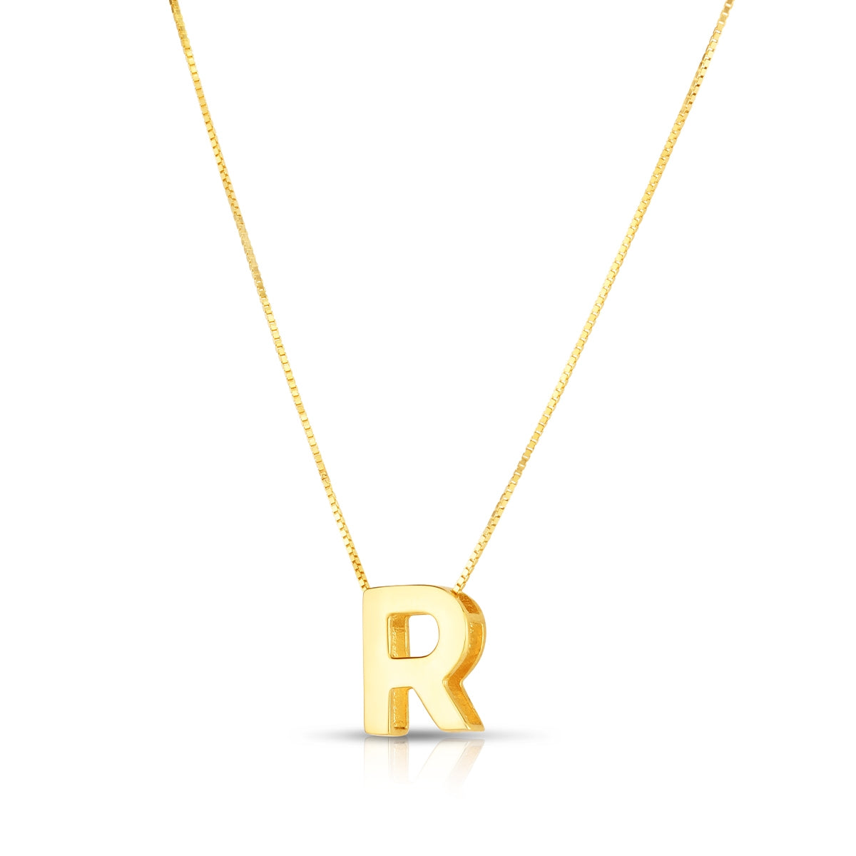 Initial R Pendant in 14K Yellow Gold