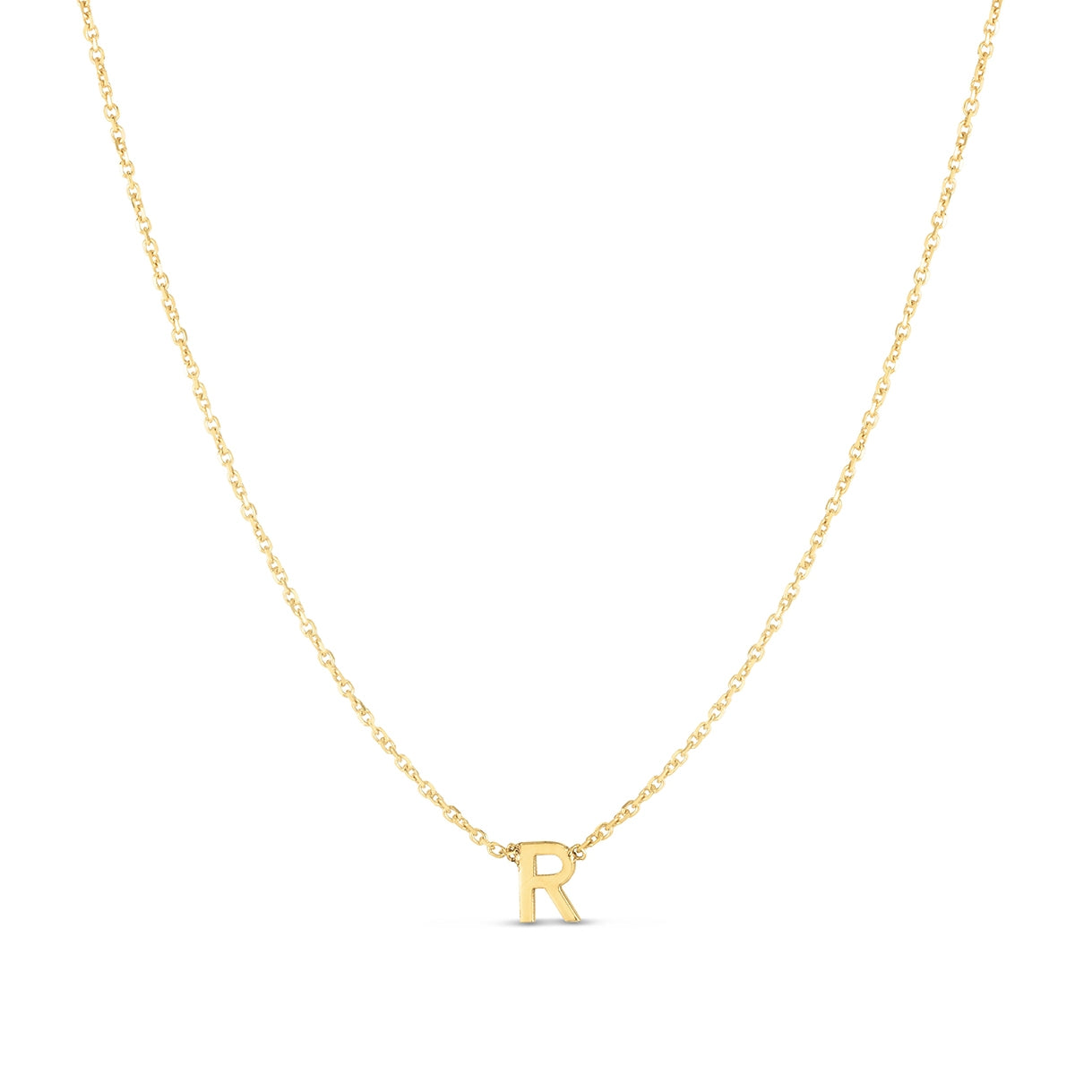 Initial R Necklace in 14K Yellow Gold