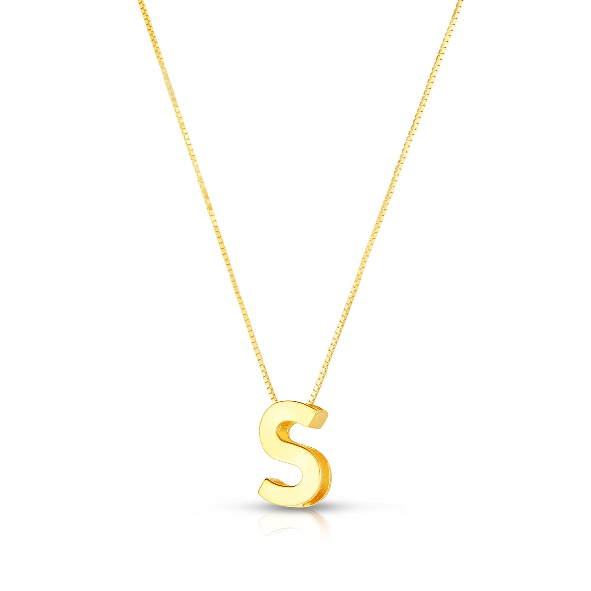 Initial S Pendant in 14K Yellow Gold