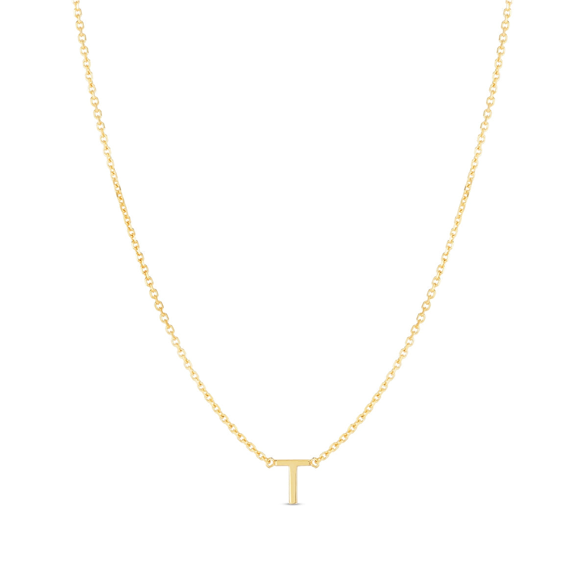 Initial T Necklace in 14K Yellow Gold