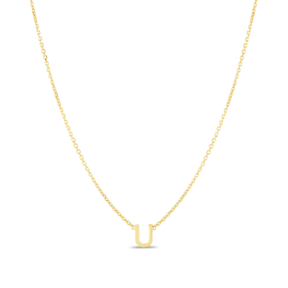 Initial U Necklace in 14K Yellow Gold