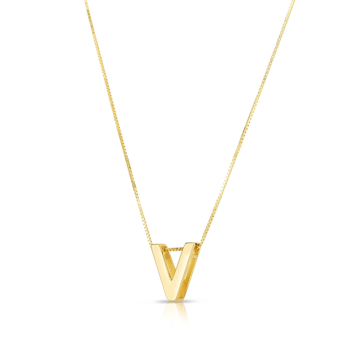 Initial V Pendant in 14K Yellow Gold