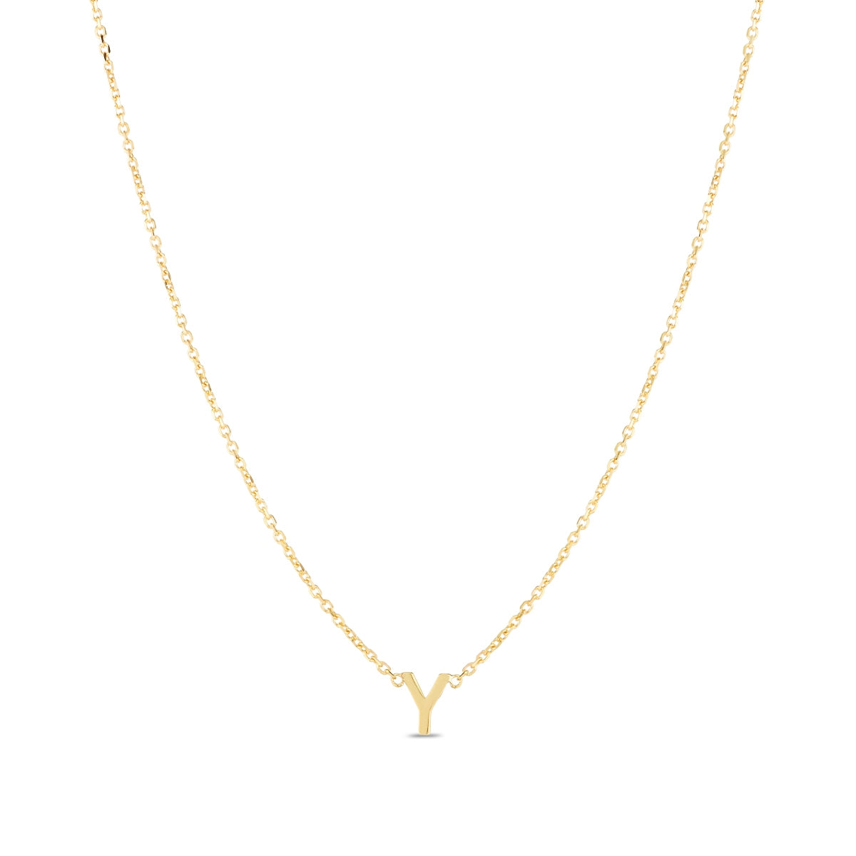 Initial Y Necklace in 14K Yellow Gold