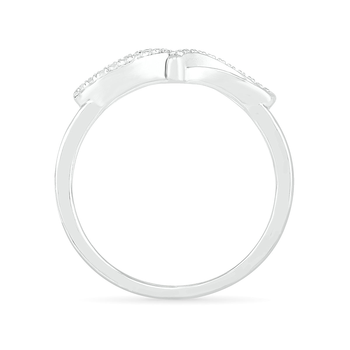 Diamond Accent Infinity Ring in 10K White Gold close-up detail