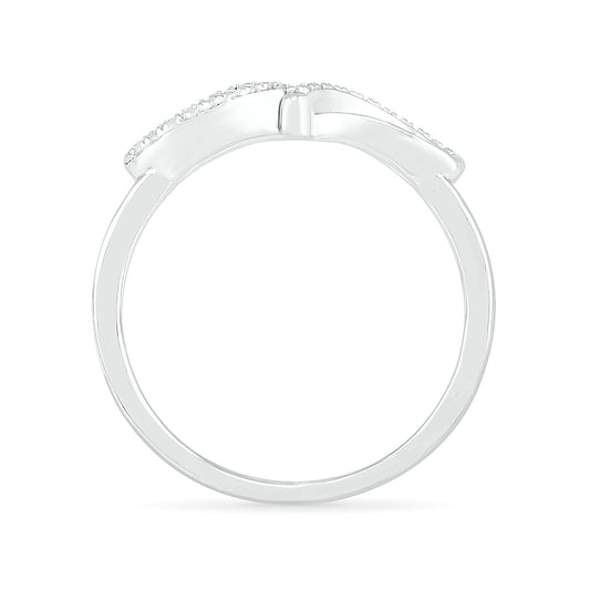 Diamond Accent Infinity Ring in 10K White Gold close-up detail