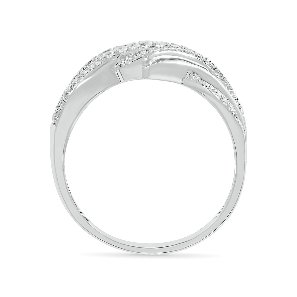 1/4 ct. tw. Diamond Twist Ring in 10K White Gold front view