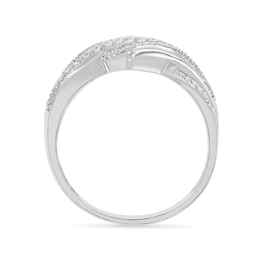 1/4 ct. tw. Diamond Twist Ring in 10K White Gold front view