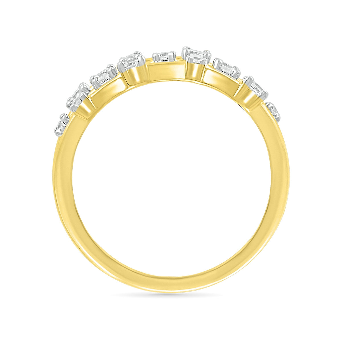 1/3 ct. tw. Diamond Multi-Row Orbit Ring in 10K Yellow Gold front view