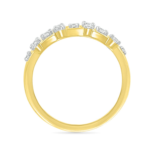 1/3 ct. tw. Diamond Multi-Row Orbit Ring in 10K Yellow Gold front view