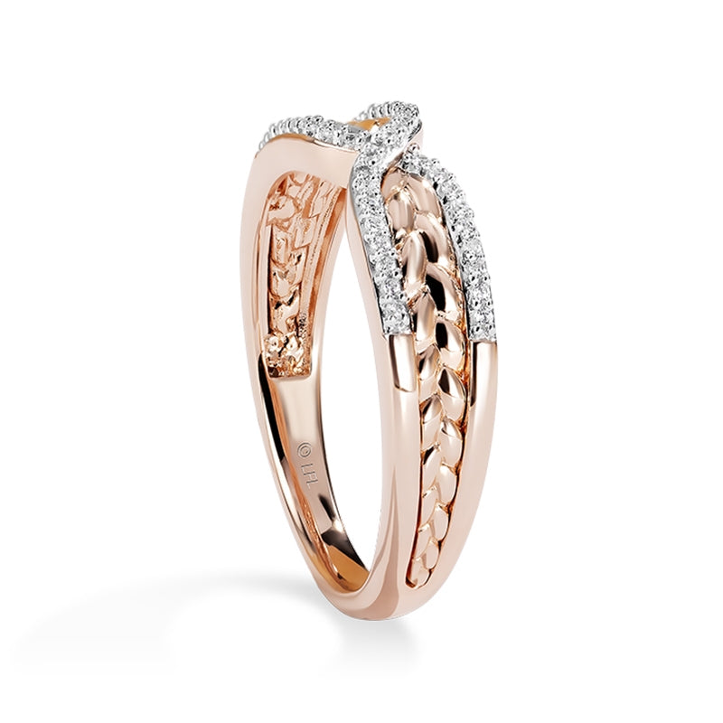 Star Wars Galactic Royalty 1/10 ct. tw. Diamond Braided Ring in 10K Pink Gold front view