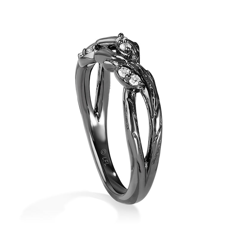 Star Wars The Dagobah 1/10 ct. tw. Diamond Ring in Black Rhodium Plated Sterling Silver front view